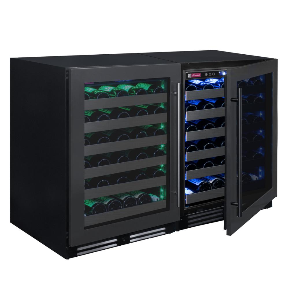 Built-in wine fridge in premium black stainless finish