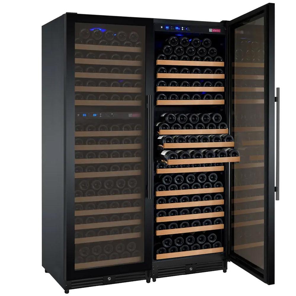 Allavino FlexCount 349-Bottle Triple Zone Wine Fridge – Tall Side-by-Side, Black Doors