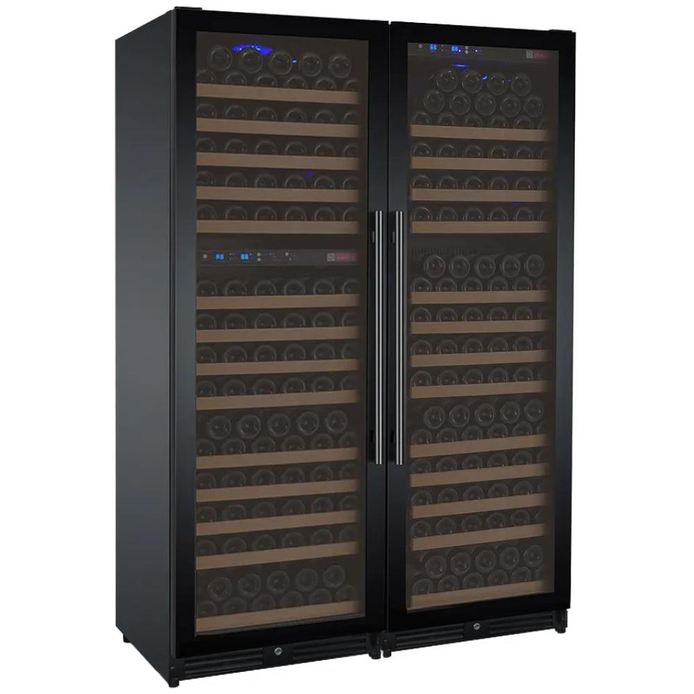 Allavino FlexCount 349-Bottle Triple Zone Wine Fridge – Tall Side-by-Side, Black Doors
