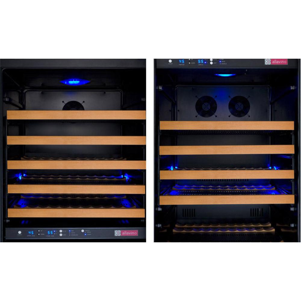 Allavino FlexCount 349-Bottle Triple Zone Wine Fridge – Tall Side-by-Side, Black Doors