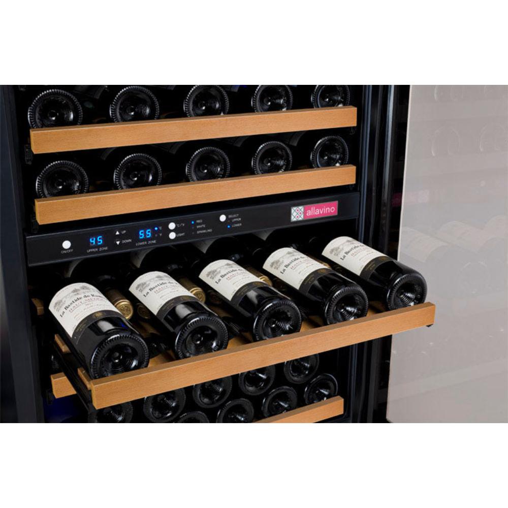 Allavino FlexCount 112-Bottle Triple Zone Built-In Wine Fridge – Side-by-Side, Black Doors