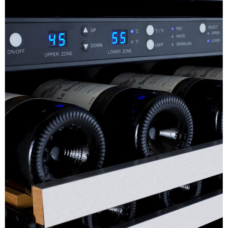 Allavino FlexCount Series 56-Bottle Dual Zone Built-In Wine Refrigerator – Stainless Steel Door, Right Hinge