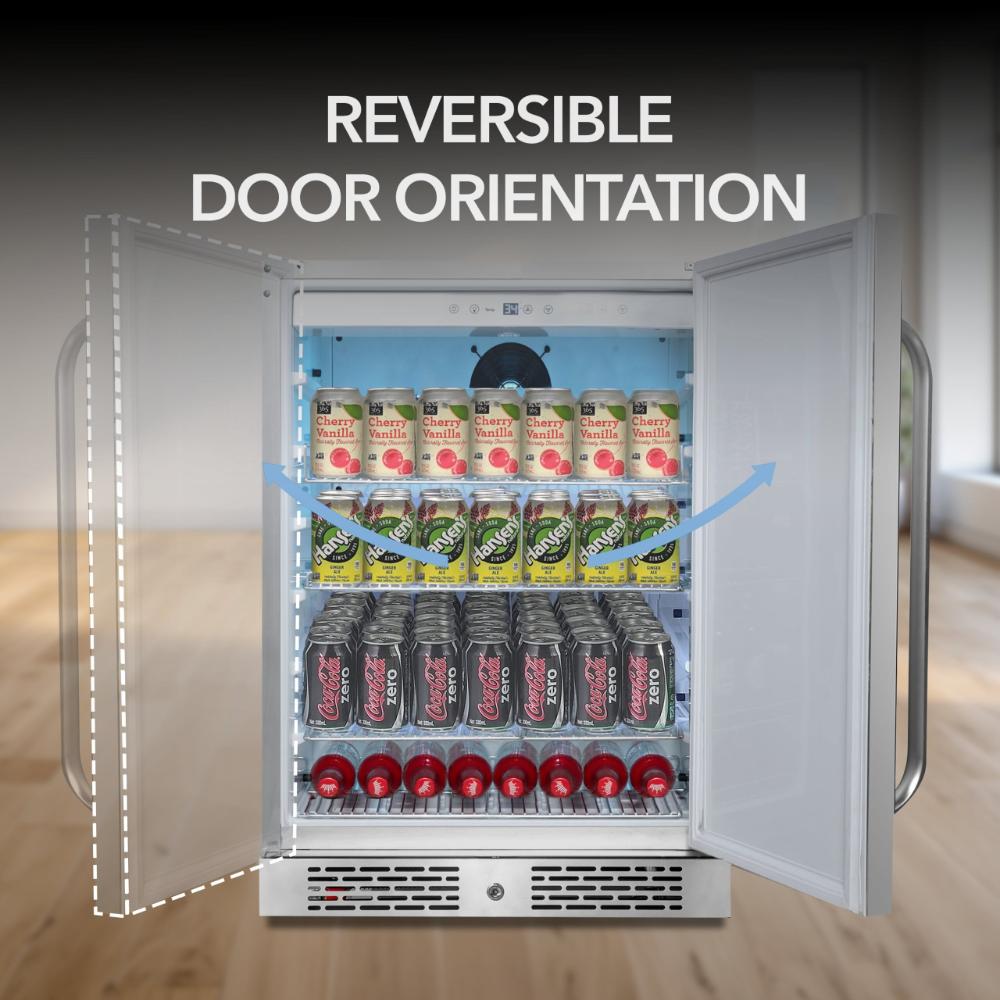 Whynter 24" Built-In/Undercounter Indoor/Outdoor Beverage Refrigerator - 140 Cans,Stainless Steel