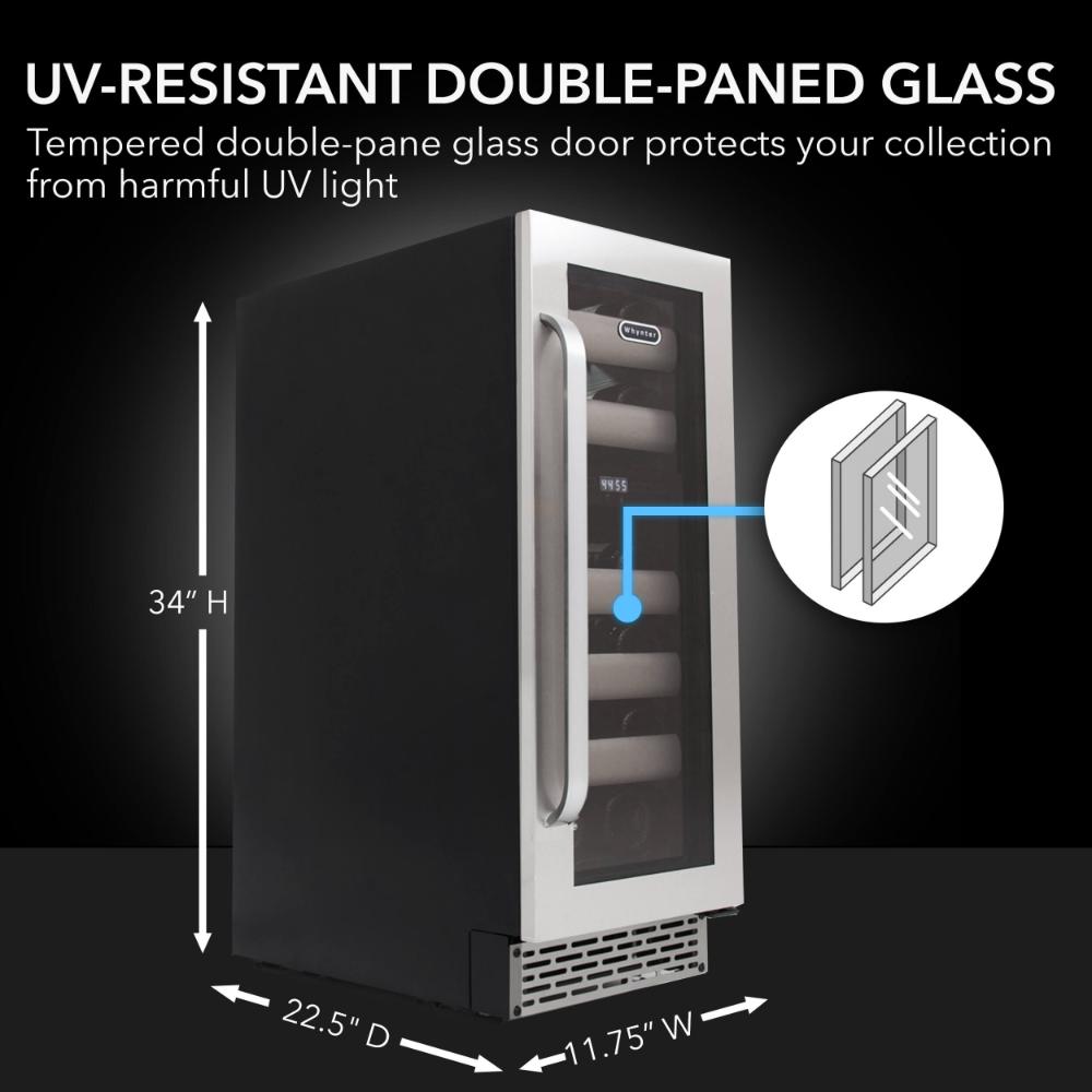 Whynter Elite Series 17-Bottle Dual Zone Built-In Wine Fridge – Seamless Stainless Steel