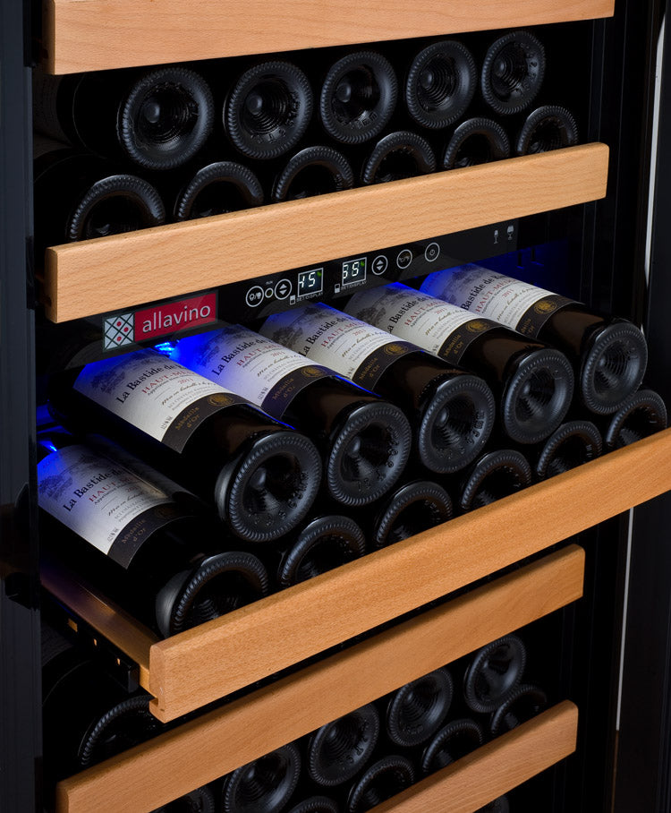 Adjustable Hardwood Shelves in Allavino Wine Refrigerator