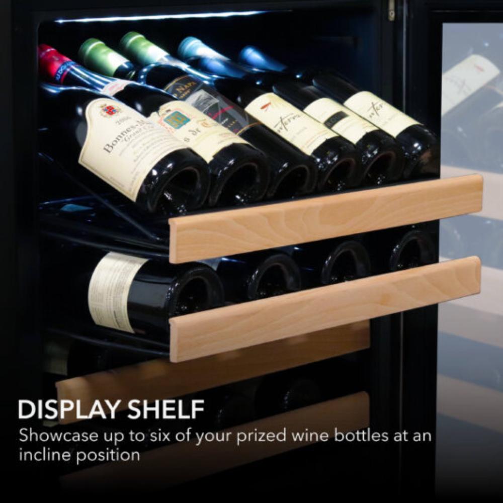 Whynter 24" 164-Bottle Dual Zone Built-in Stainless Steel Wine Refrigerator with Display Rack