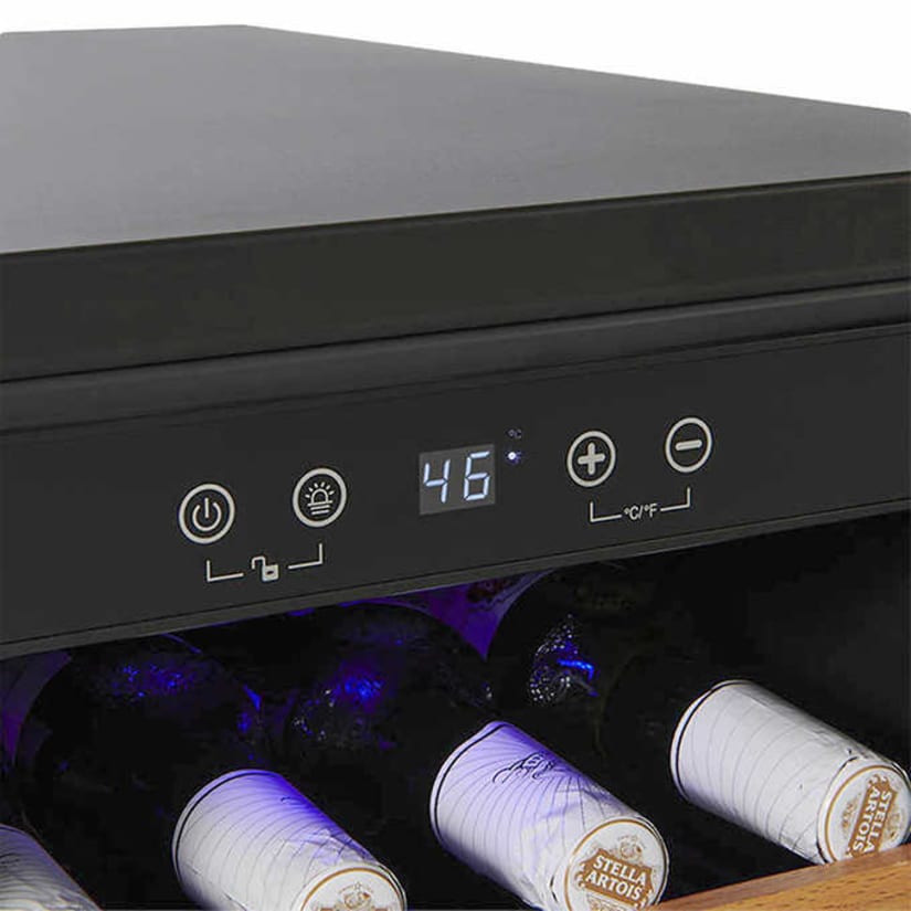 Wine Enthusiast SommSeries2 Beverage Station (46 Bottle + 178 Can, Dual Zone, Stainless Steel)