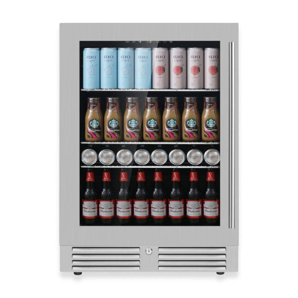 Built-in beverage cooler featuring Low-E insulated glass with stainless steel
