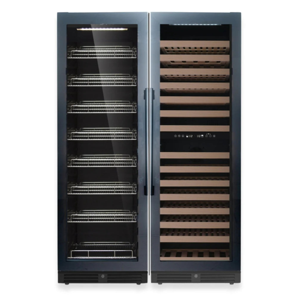 Built-in or freestanding beverage and wine cooler combo