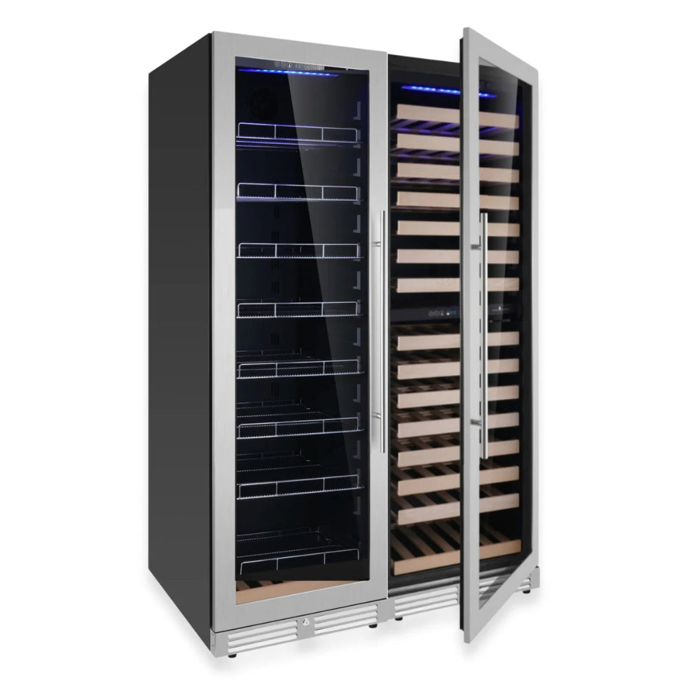 Wine cooler with Low-E glass doors and UV protection