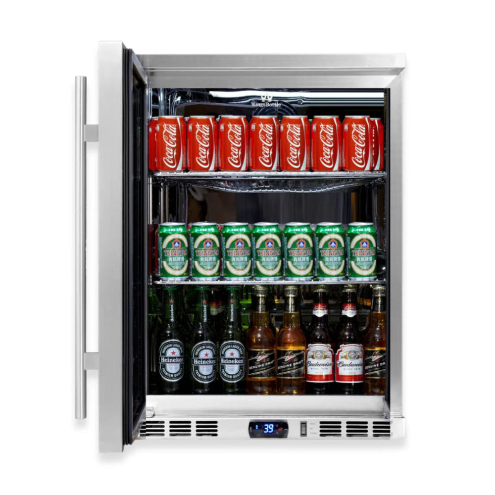 High-end beverage cooler in stainless steel finish