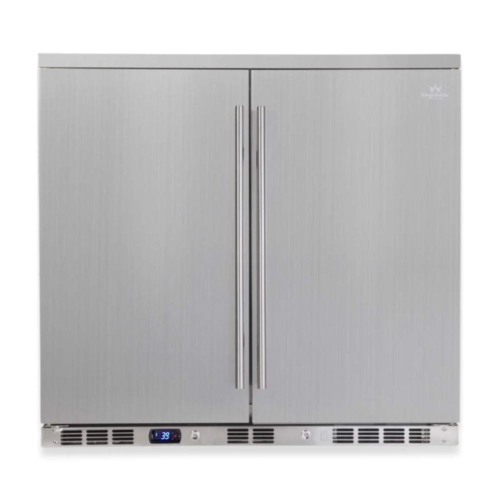 35-inch stainless steel outdoor bar fridge with double doors