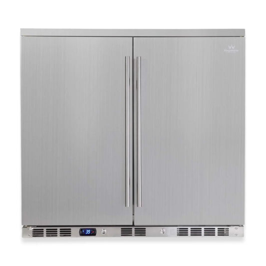 35-inch stainless steel outdoor bar fridge with double doors