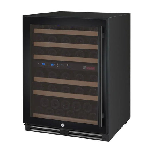Allavino FlexCount 56-Bottle Dual Zone Wine Cooler in sleek black finish,