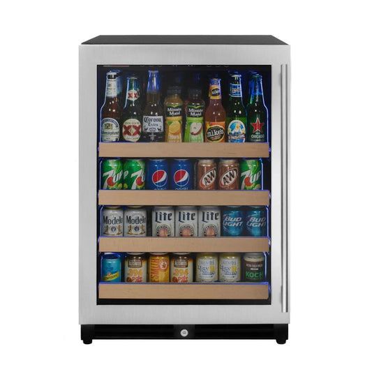 Luxury stainless steel beverage cooler under kitchen counter