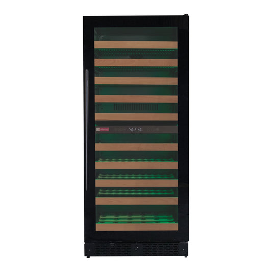 Customizable LED lighting in the Allavino wine refrigerator, cycling through 7 vibrant color options.