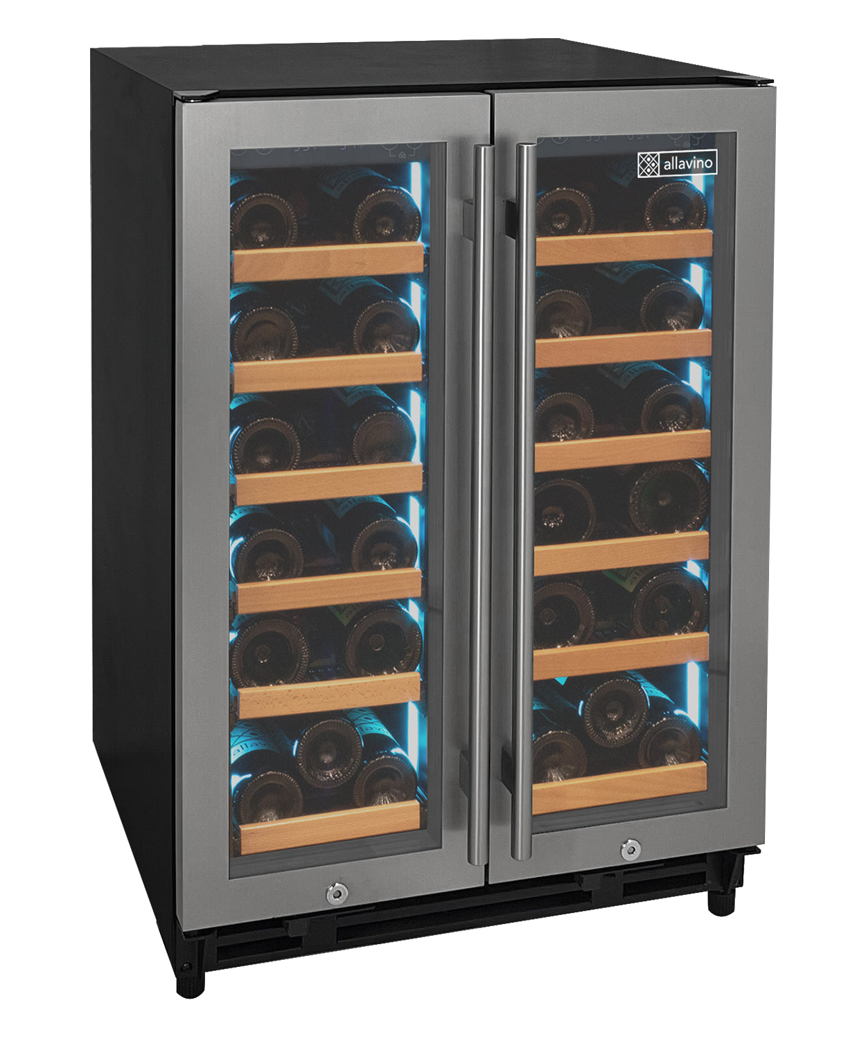 Allavino Reserva Series 36-Bottle Dual Zone Wine Refrigerator – Stainless Steel French Doors