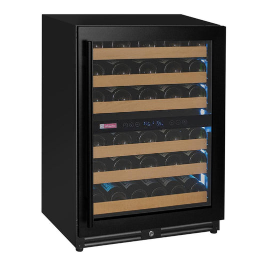 Allavino 51-Bottle Dual Zone Built-In Wine Refrigerator – Black Glass Door, Right Hinge | Reserva Series
