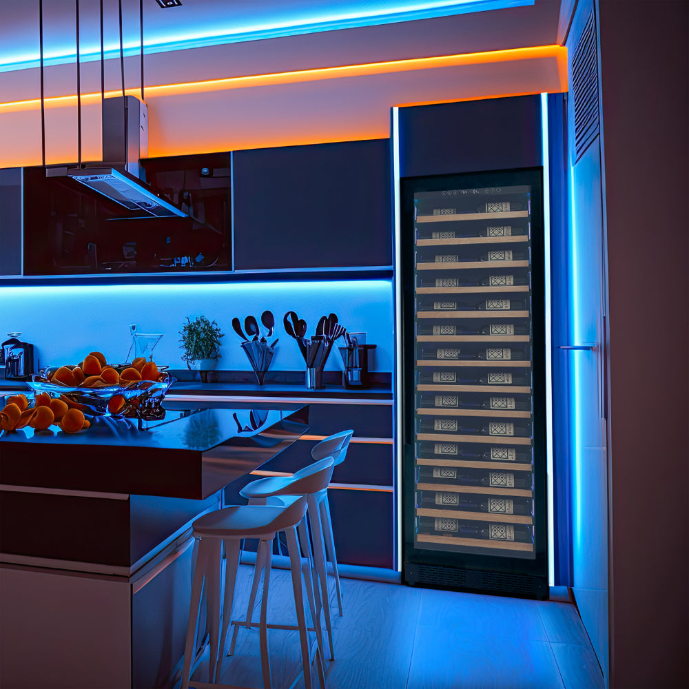 Allavino Reserva Series 67-Bottle, 71” - Single Zone Wine Refrigerator - Black Left Hinge with Wood Front Shelves