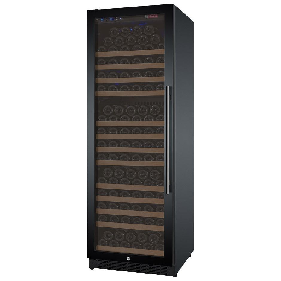 Allavino FlexCount II 177 Bottle Wine Refrigerator in sleek black finish with left hinge