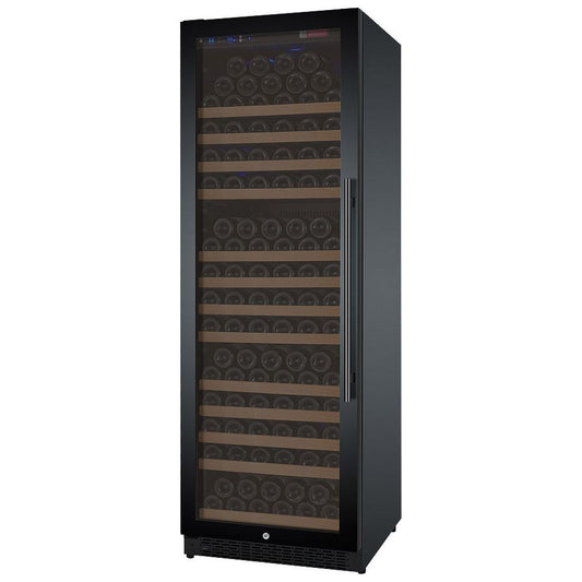 Allavino FlexCount II 177 Bottle Wine Refrigerator in sleek black finish with left hinge