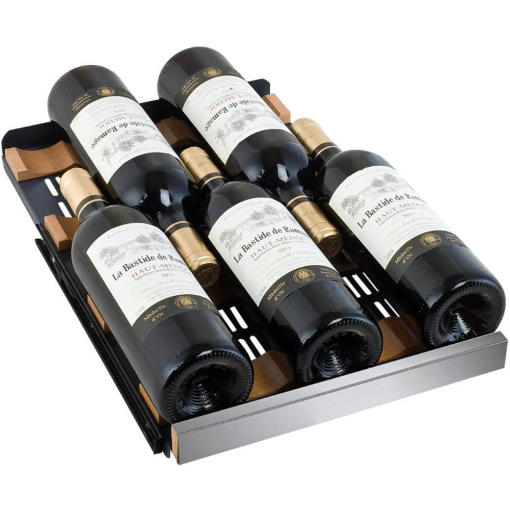 Allavino 15” FlexCount II Tru-Vino Single Zone 30 Bottle Wine Refrigerator - Stainless Steel Right Hinge
