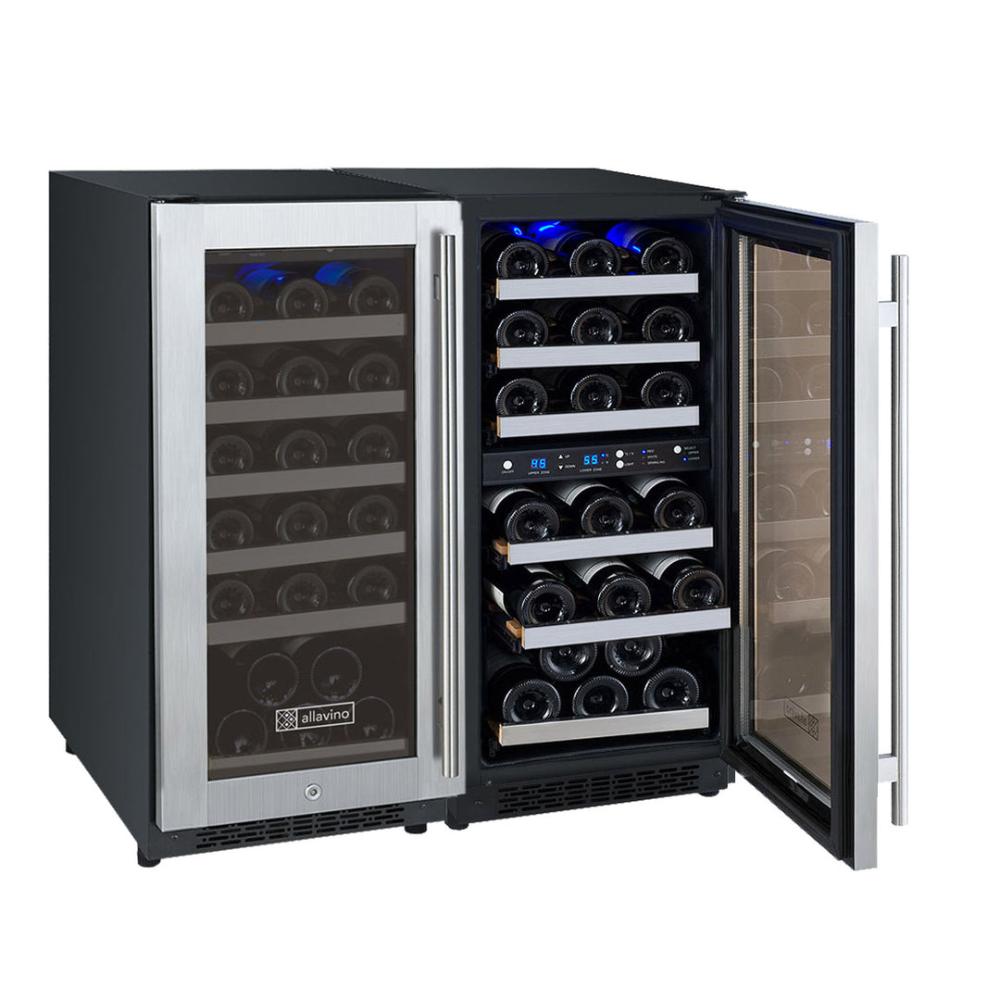 Compact wine cooler with three temperature zones