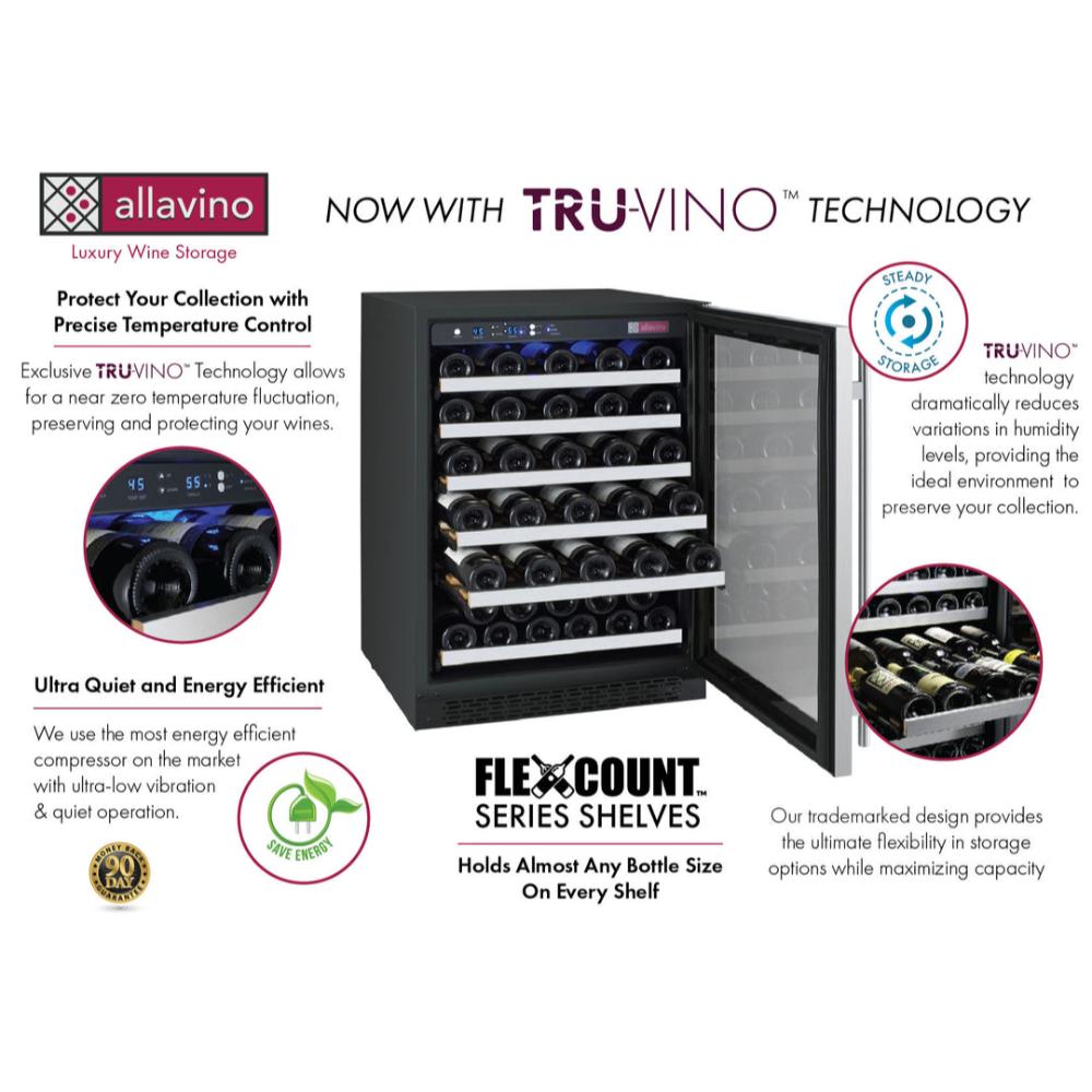 Allavino FlexCount 112-Bottle Triple Zone Built-In Wine Fridge – Side-by-Side, Stainless Steel Doors