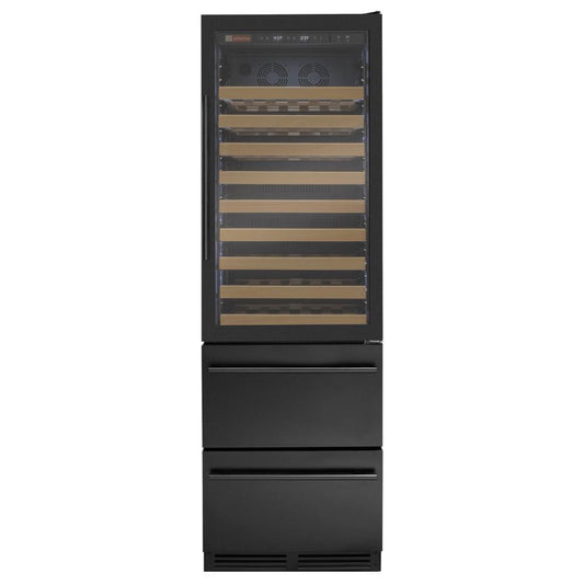 Allavino 108-Bottle Dual Zone Wine Refrigerator – Black Finish with Two Refrigerated Drawers