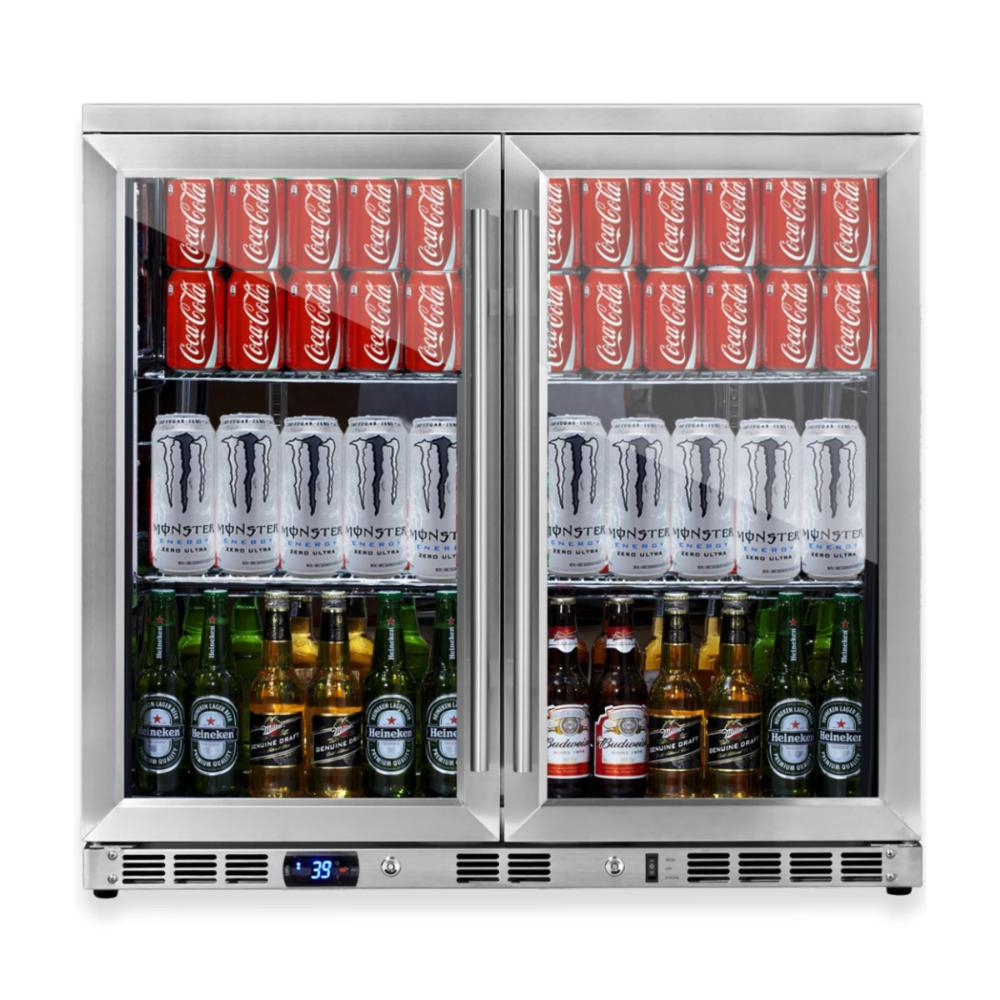 KingBottle 36" - 198 Can - Built-In Beverage Fridge - Heated Glass Door