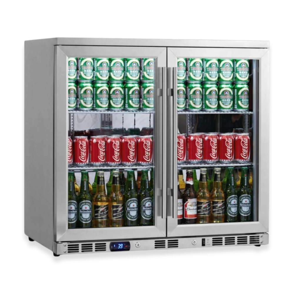 KingBottle 36" - 198 Can - Built-In Beverage Fridge - Heated Glass Door