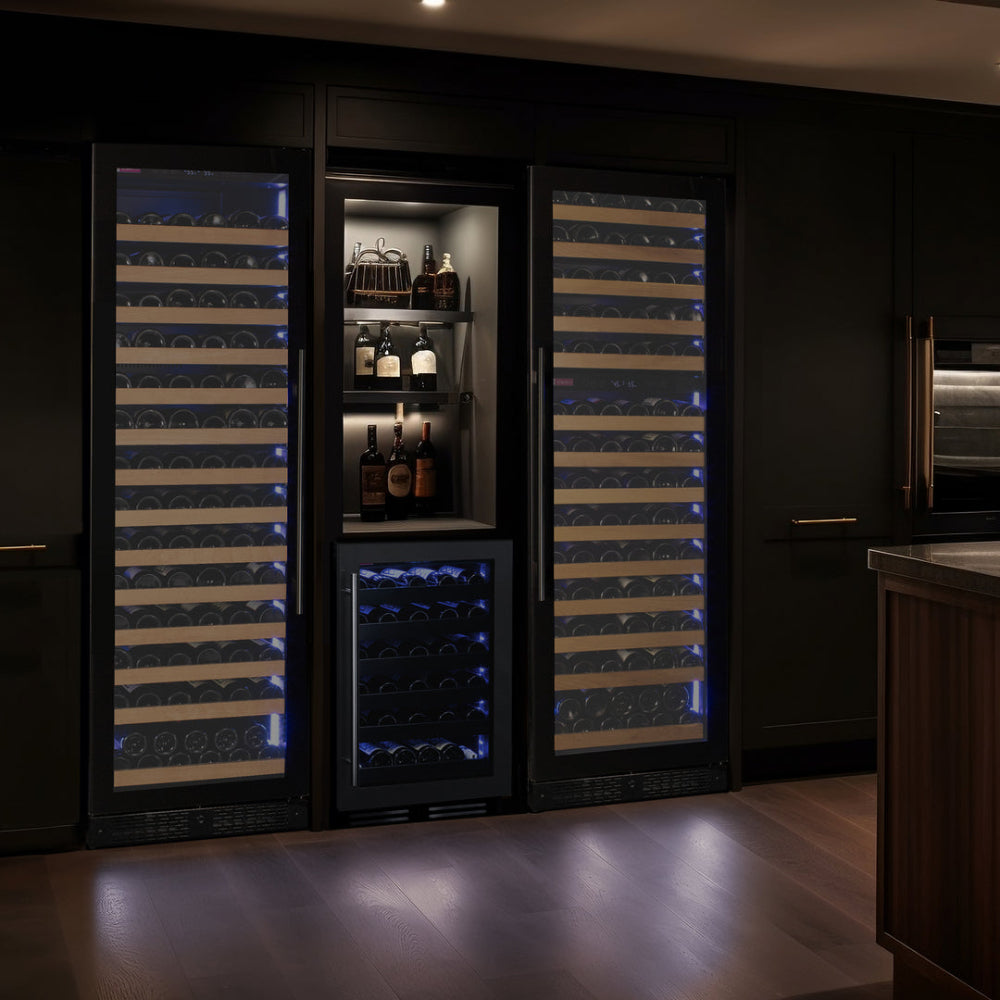 Allavino Reserva Series 50 Bottle Single Zone Built-In Luxury Wine Refrigerator - Black Stainless Steel Door, Right Hinge