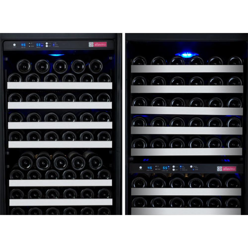 Allavino FlexCount 349-Bottle Triple Zone Wine Fridge – Tall Side-by-Side, Stainless Steel Doors