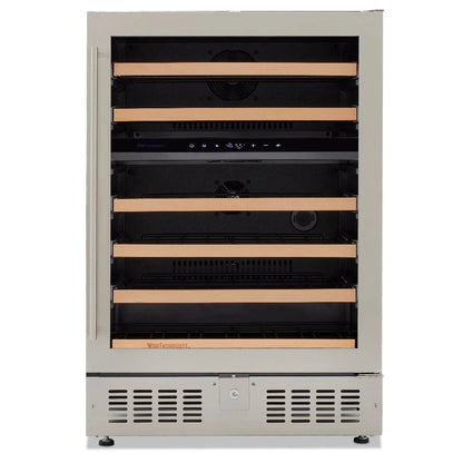 Wine Enthusiast 24” Undercounter Dual Zone Wine Cellar – 46 Bottle, Stainless Steel, Right Hinge