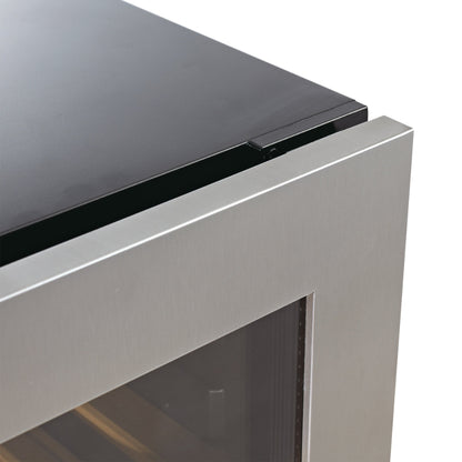KingsBottle 47" Tall Single Zone Wine Cooler – Low-E Glass Door, Stainless Steel, Right Hinge