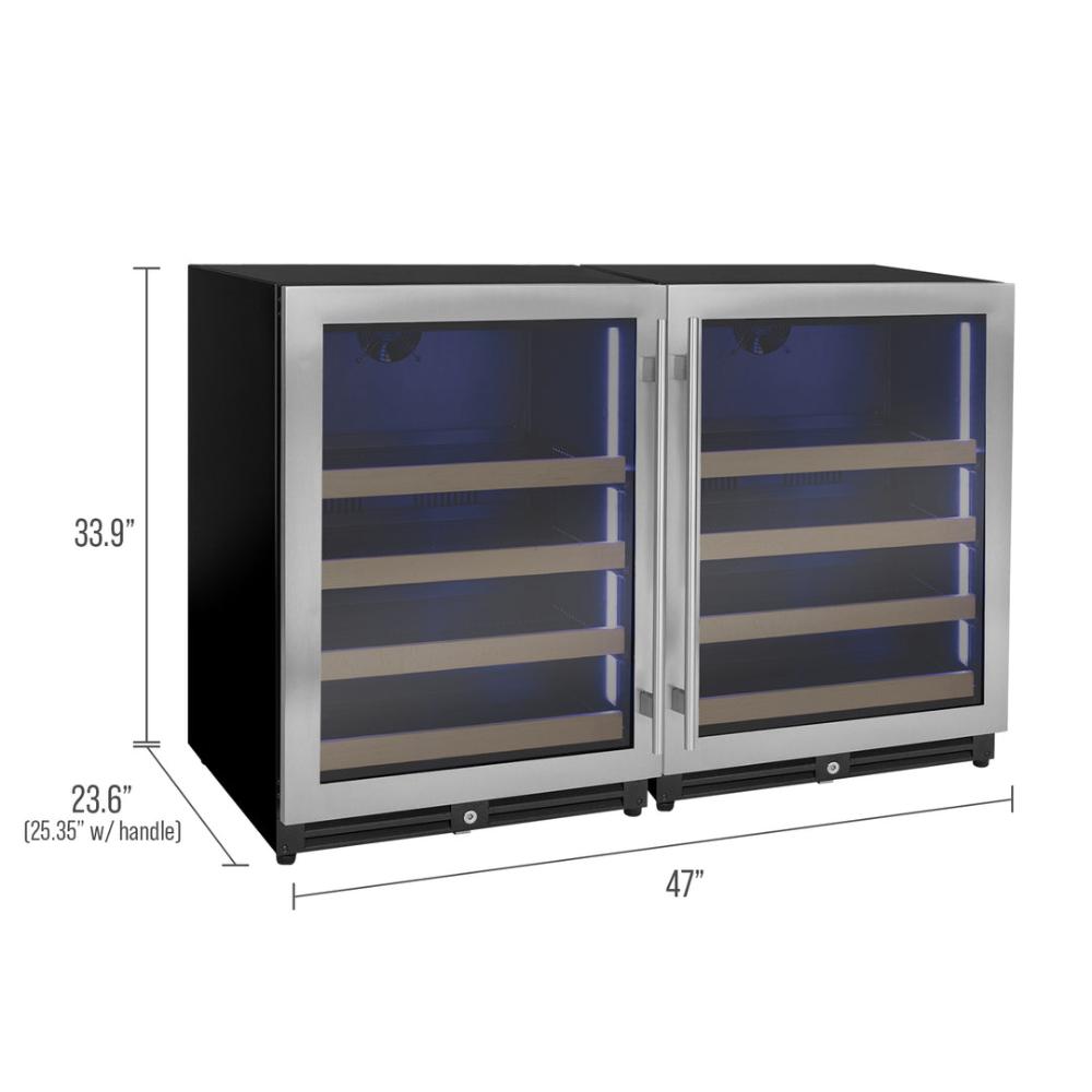 Allavino Reserva Series Side-by-Side Beverage Center – Stainless Steel Doors, Undercounter Design