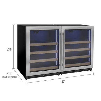 Allavino Reserva Series Side-by-Side Beverage Center – Stainless Steel Doors, Undercounter Design