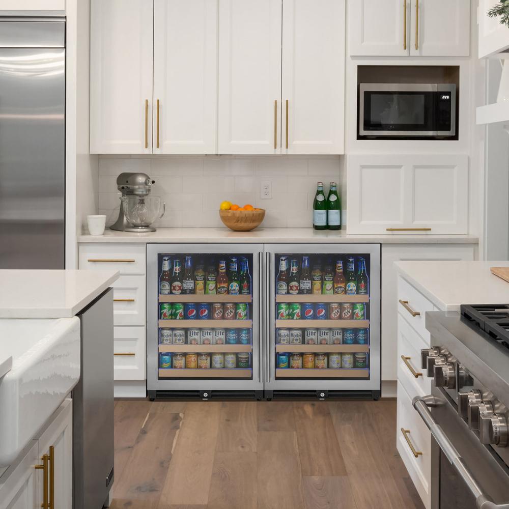 Allavino Reserva Series Side-by-Side Beverage Center – Stainless Steel Doors, Undercounter Design