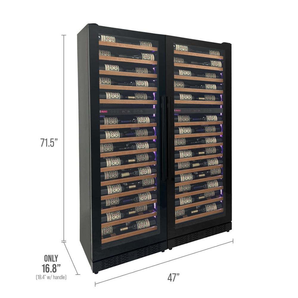 Repositionable shelving inside wine fridge