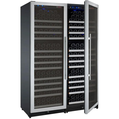 Allavino FlexCount Series 354-Bottle Dual Zone Tall Side-by-Side Wine Refrigerators – Stainless Steel Doors