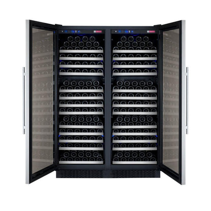 Allavino FlexCount Series 354-Bottle Dual Zone Tall Side-by-Side Wine Refrigerators – Stainless Steel Doors