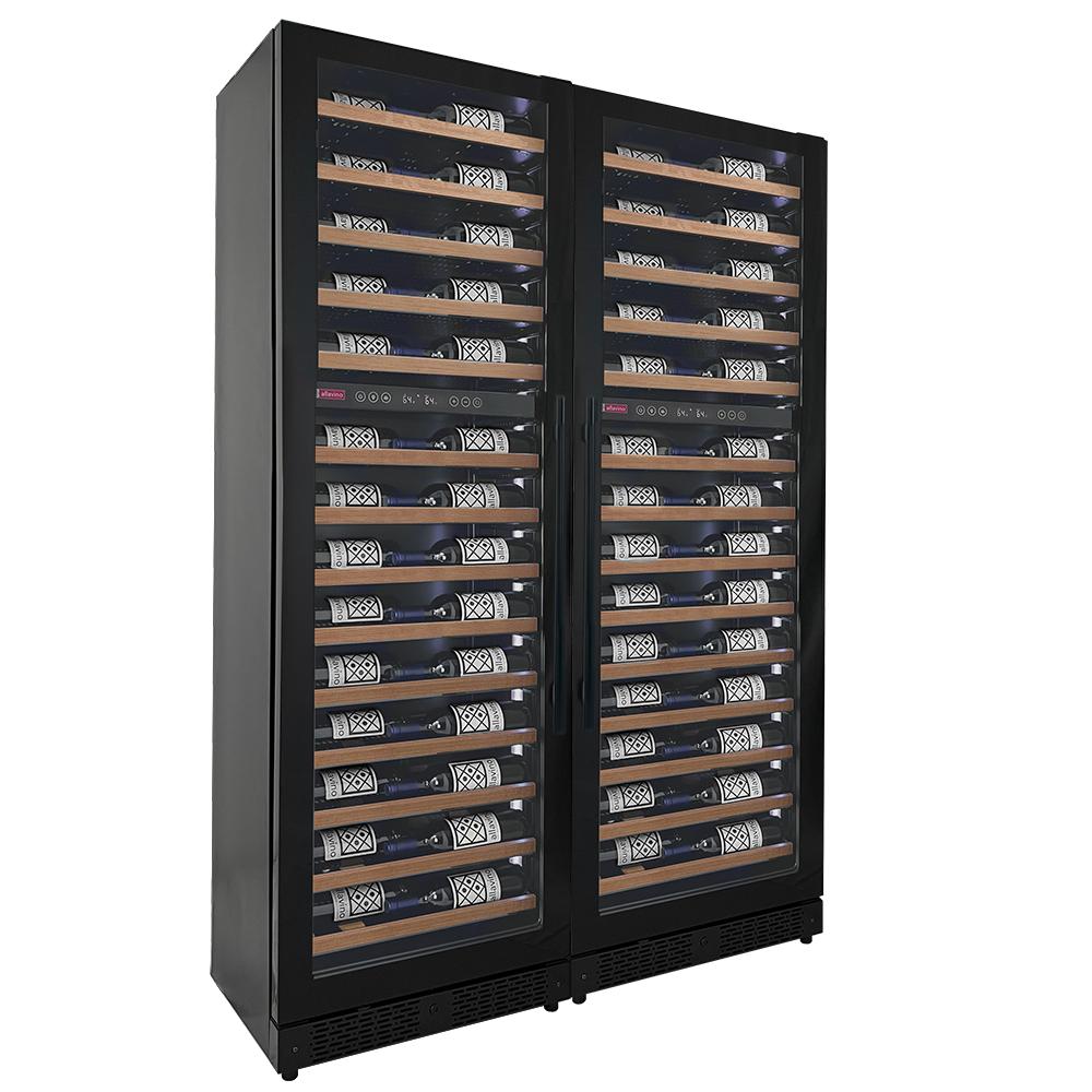 Wine refrigerator interior with triple zone layout