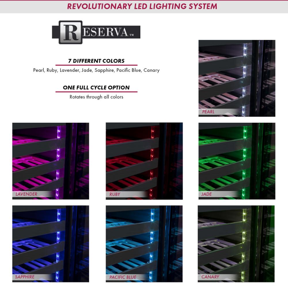 Allavino Reserva Series 100-Bottle Undercounter Wine Cooler – Four Zone Side-by-Side with Black Stainless Steel Doors
