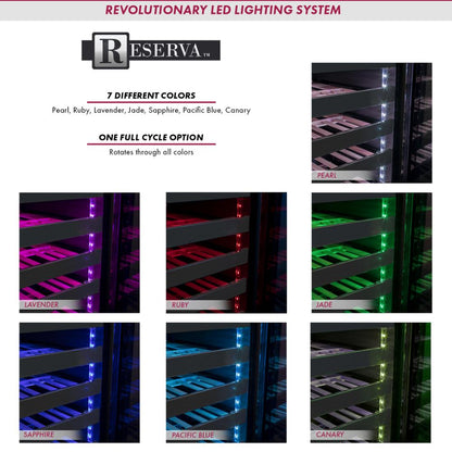 Allavino Reserva Series 100-Bottle Undercounter Wine Cooler – Four Zone Side-by-Side with Black Stainless Steel Doors