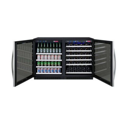 Premium wine and can refrigerator with digital thermostat controls
