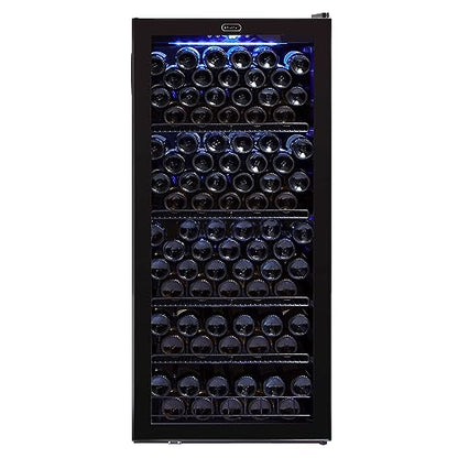 LanboPro 257-Bottle Single Zone Wine Cooler – Black, Spacious Storage and Optimal Cooling