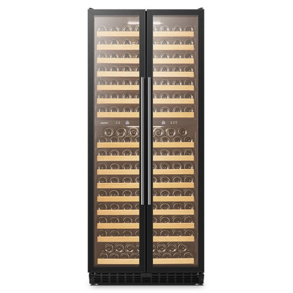 LanboPro 255-Bottle Dual Door Wine Cooler – Dual Zone, Black, French Doors, Efficient Storage