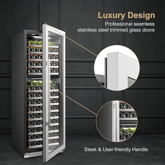 LanboPro 153-Bottle Dual Zone Wine Cooler – Efficient Cooling, Sleek Design