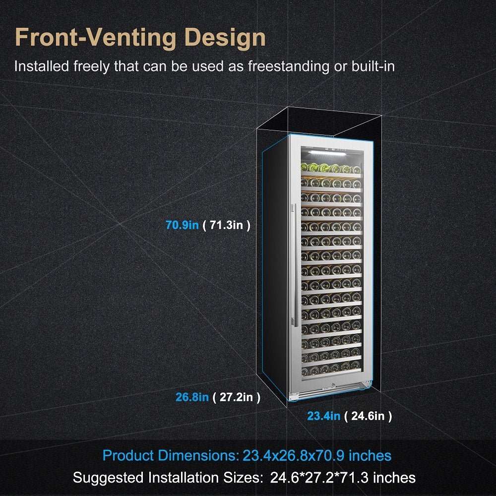 LanboPro 164-Bottle Single Zone Wine Cooler – Optimal Cooling, Elegant Design