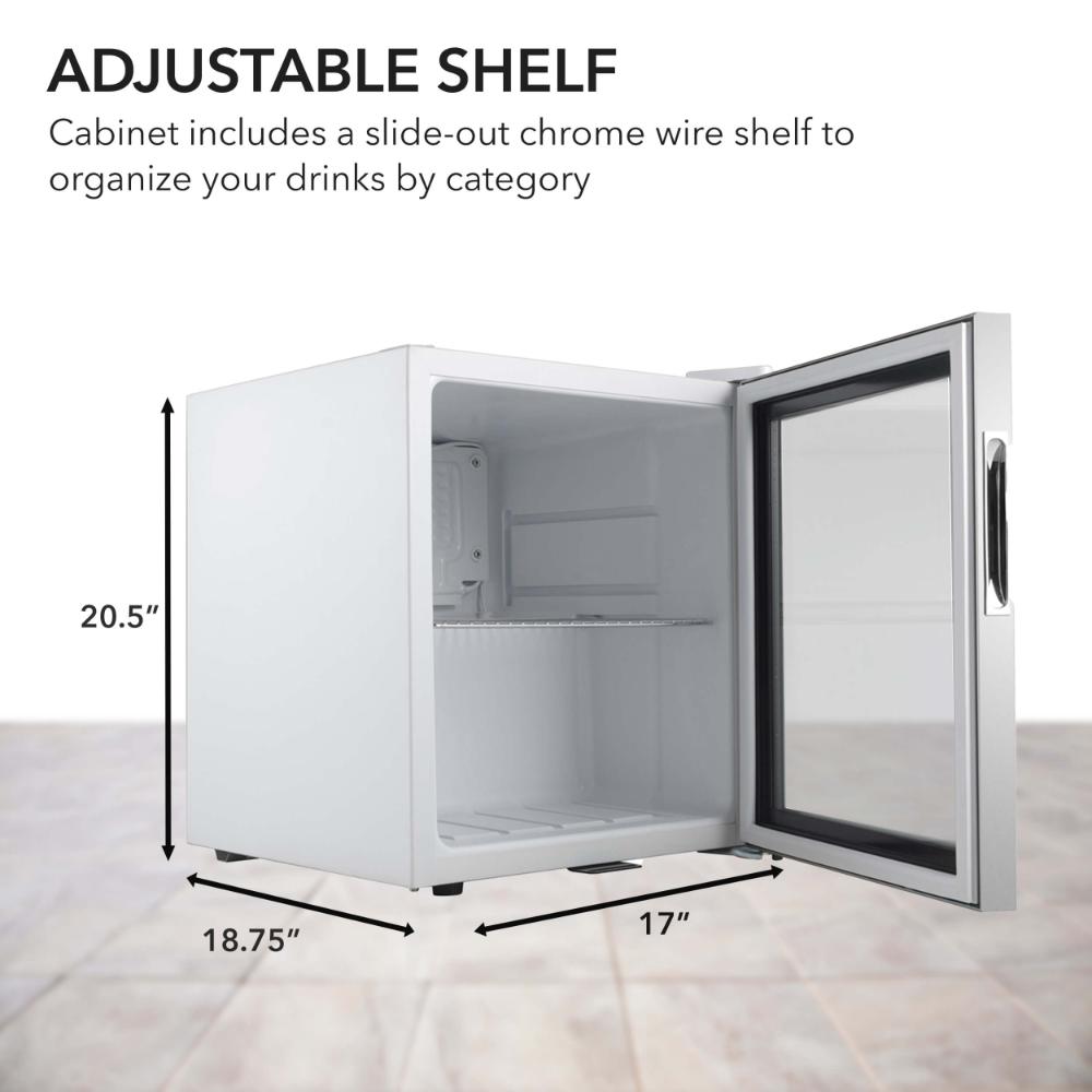 Whynter 17"  Freestanding Beverage Refrigerator - 62 Can, Stainless Steel